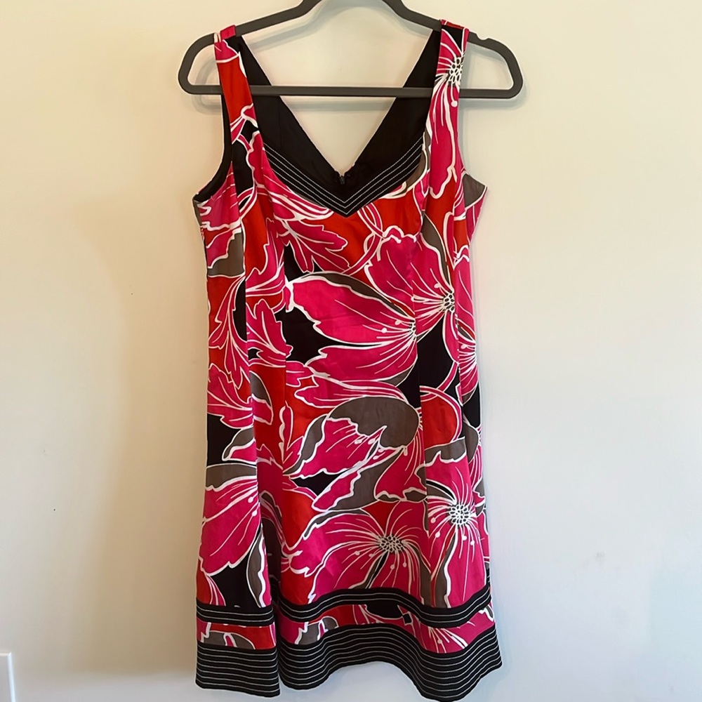 Nine West Pink Red Floral Mini Dress